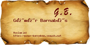 Gömör Barnabás névjegykártya